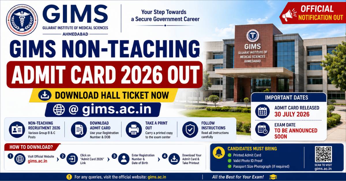 GIMS Non-Teaching Admit Card 2026 Out